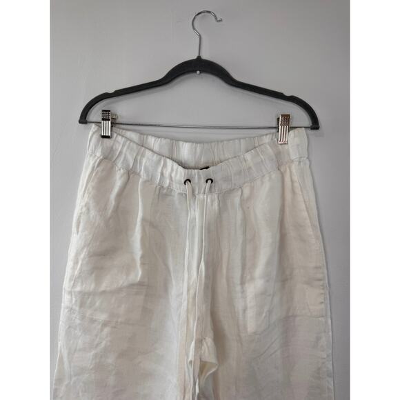 Enza Costa Off White French Linen Pants High-Rise Elastic Waistband Size 3 NWT - Picture 3 of 10